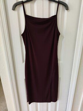 All That Jazz Maroon Sleeveless Dress Sheath Knee Length Y2K Size Small